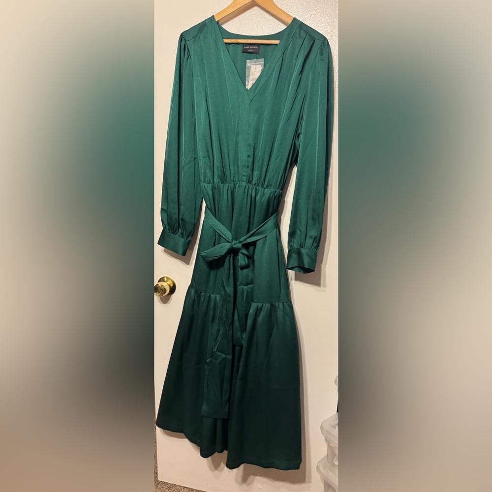 Lane Bryant Dark Green Long Sleeve Dress NWT